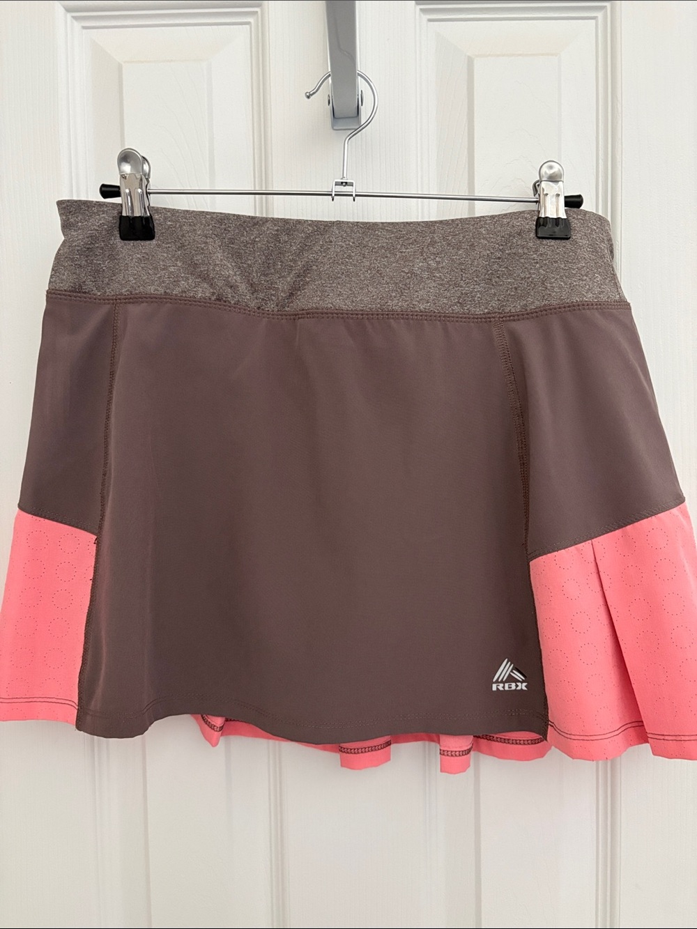 RBX Brown and Pink Colorblock Skater Skirt